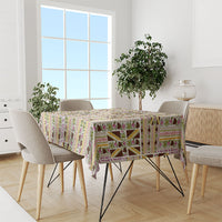 Hawaii Lokelani Pikake Lei Tablecloth Hawaiian Flag Motif