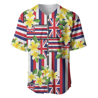 Hawaii Plumeria Lei Baseball Jersey Hawaiian Flag Motif