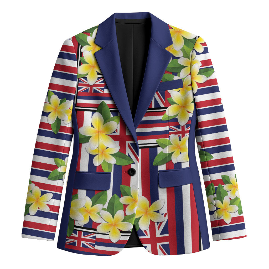 Hawaii Plumeria Lei Blazer Hawaiian Flag Motif LT9 Unisex Red - Polynesian Pride