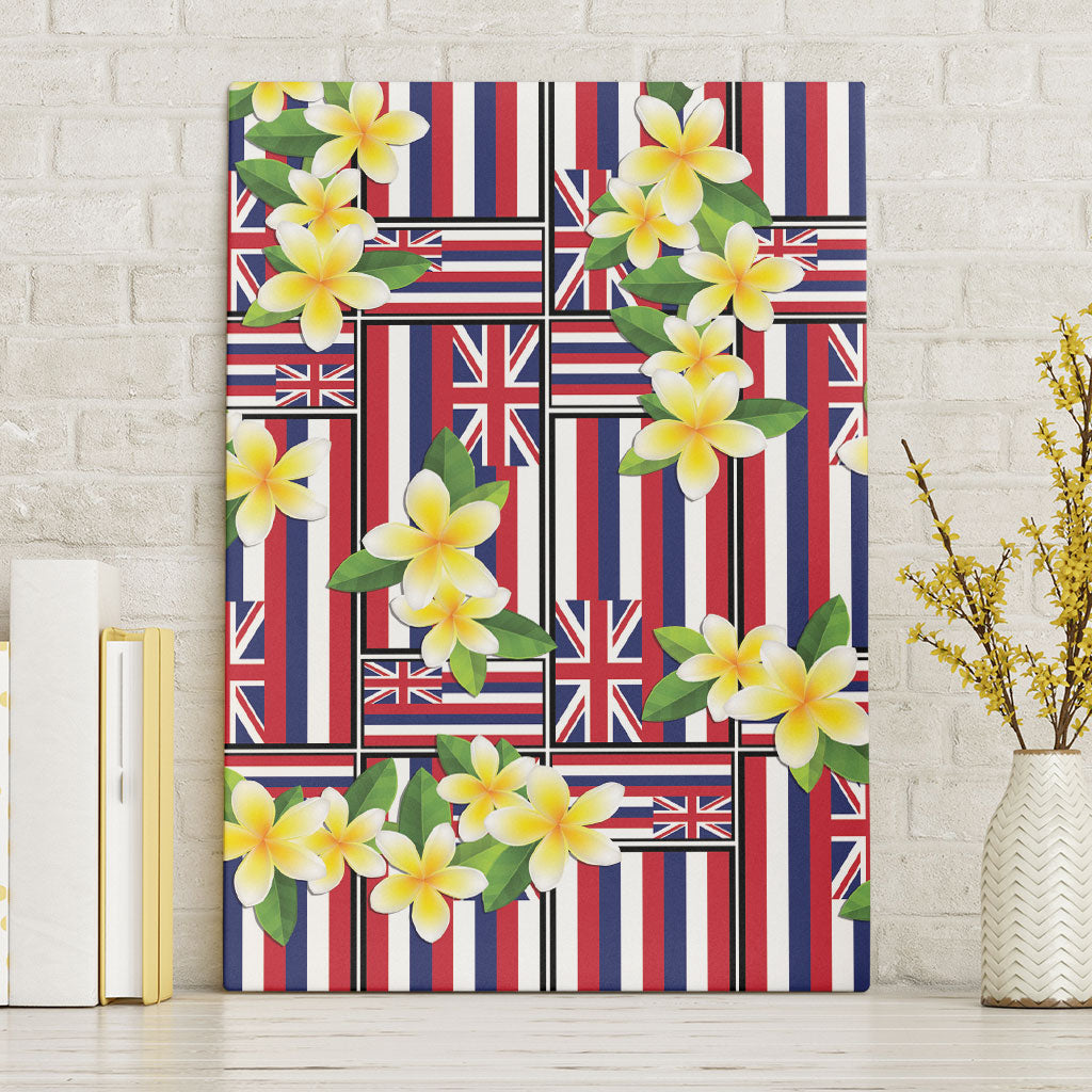 Hawaii Plumeria Lei Canvas Wall Art Hawaiian Flag Motif