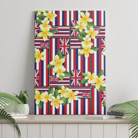 Hawaii Plumeria Lei Canvas Wall Art Hawaiian Flag Motif