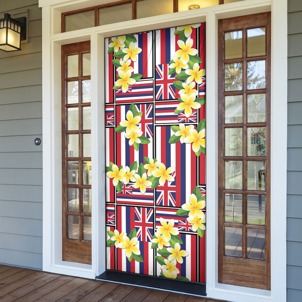 Hawaii Plumeria Lei Door Cover Hawaiian Flag Motif