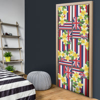 Hawaii Plumeria Lei Door Cover Hawaiian Flag Motif