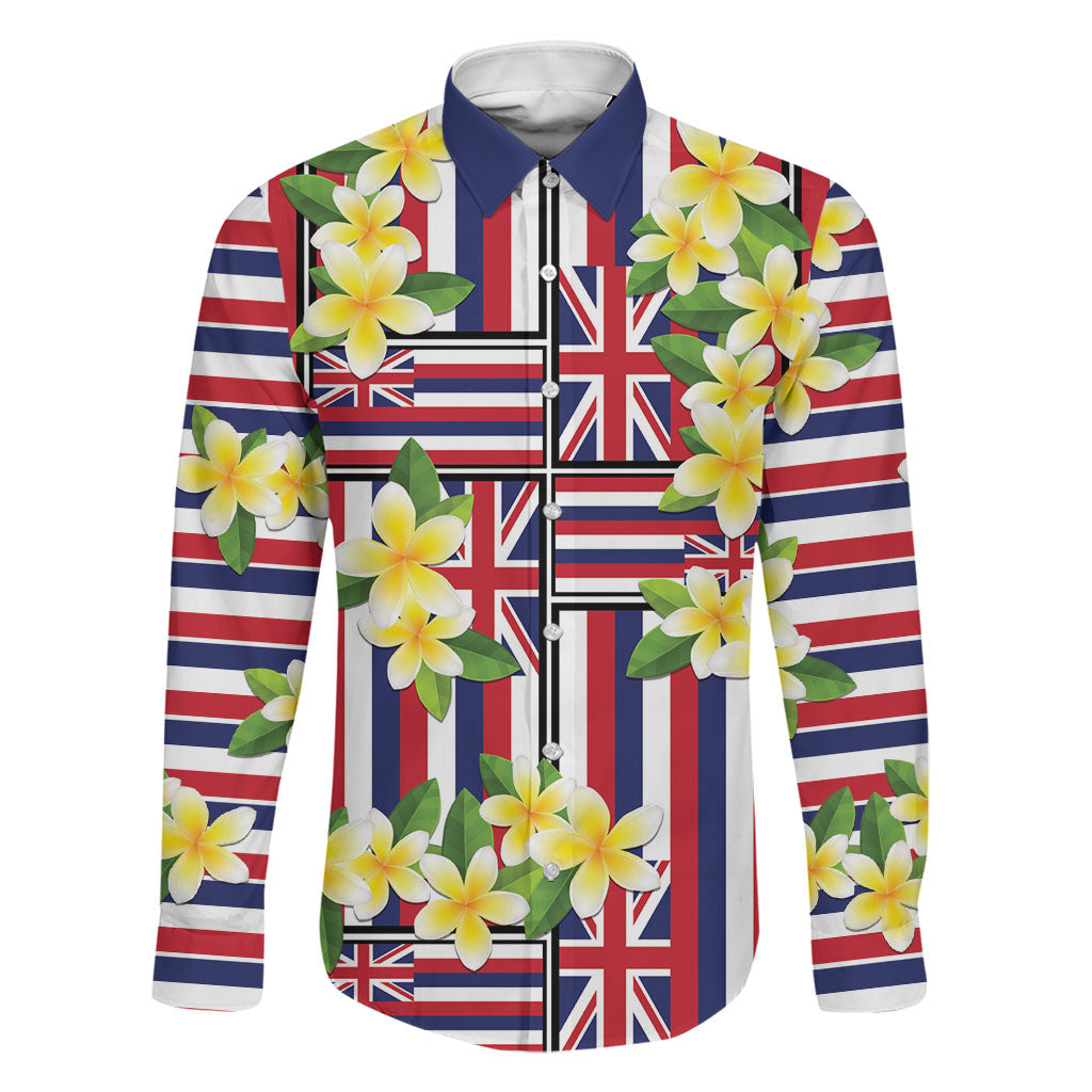Hawaii Plumeria Lei Family Matching Summer Maxi Dress and Hawaiian Shirt Hawaiian Flag Motif