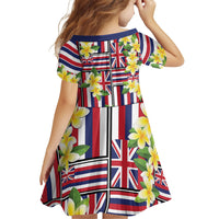 Hawaii Plumeria Lei Family Matching Tank Maxi Dress and Hawaiian Shirt Hawaiian Flag Motif