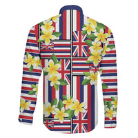 Hawaii Plumeria Lei Family Matching Tank Maxi Dress and Hawaiian Shirt Hawaiian Flag Motif