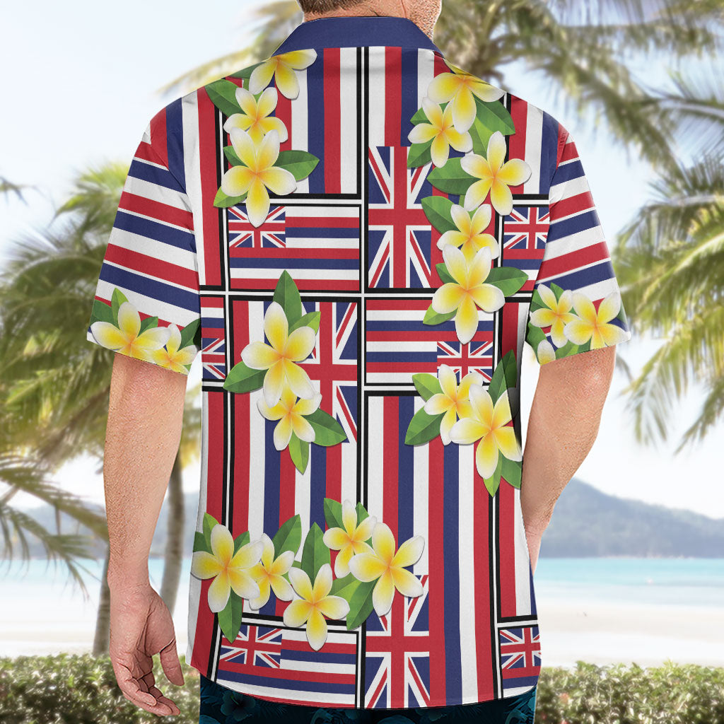 Hawaii Plumeria Lei Hawaiian Shirt Hawaiian Flag Motif