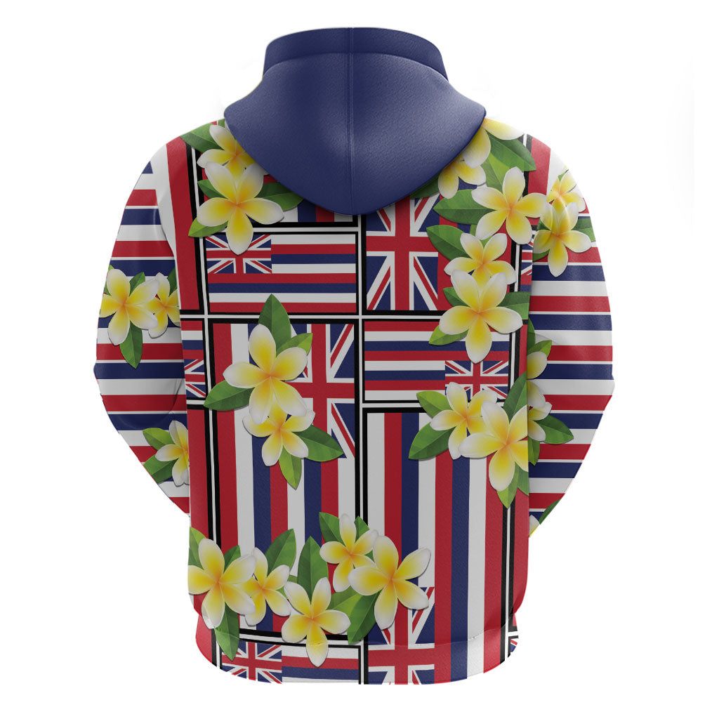 Hawaii Plumeria Lei Hoodie Hawaiian Flag Motif