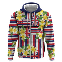 Hawaii Plumeria Lei Hoodie Hawaiian Flag Motif