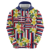 Hawaii Plumeria Lei Hoodie Hawaiian Flag Motif