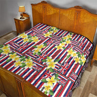 Hawaii Plumeria Lei Quilt Hawaiian Flag Motif