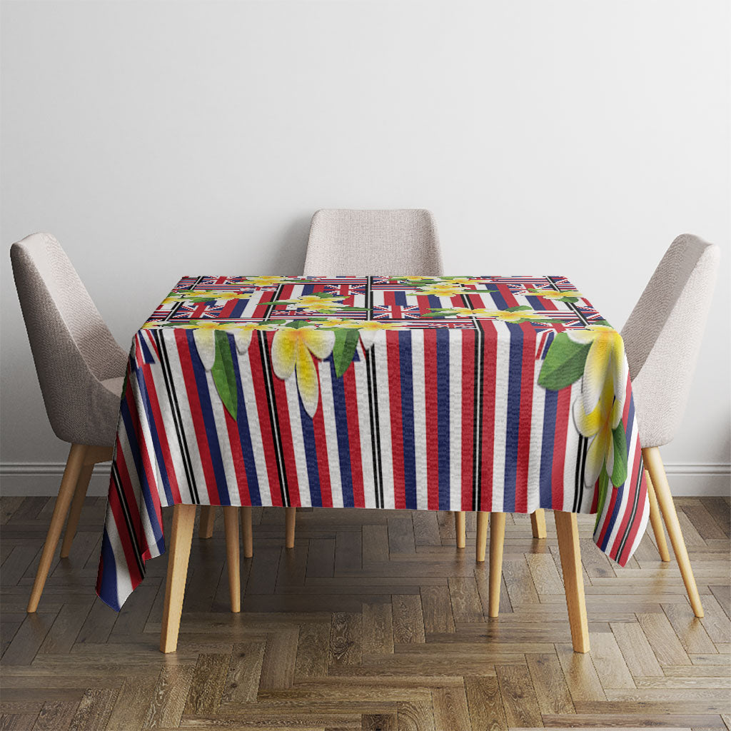 Hawaii Plumeria Lei Tablecloth Hawaiian Flag Motif