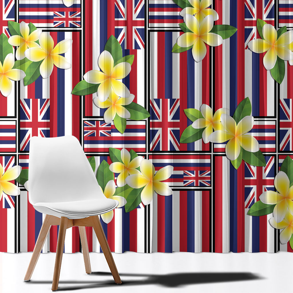 Hawaii Plumeria Lei Window Curtain Hawaiian Flag Motif