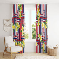Hawaii Plumeria Lei Window Curtain Hawaiian Flag Motif