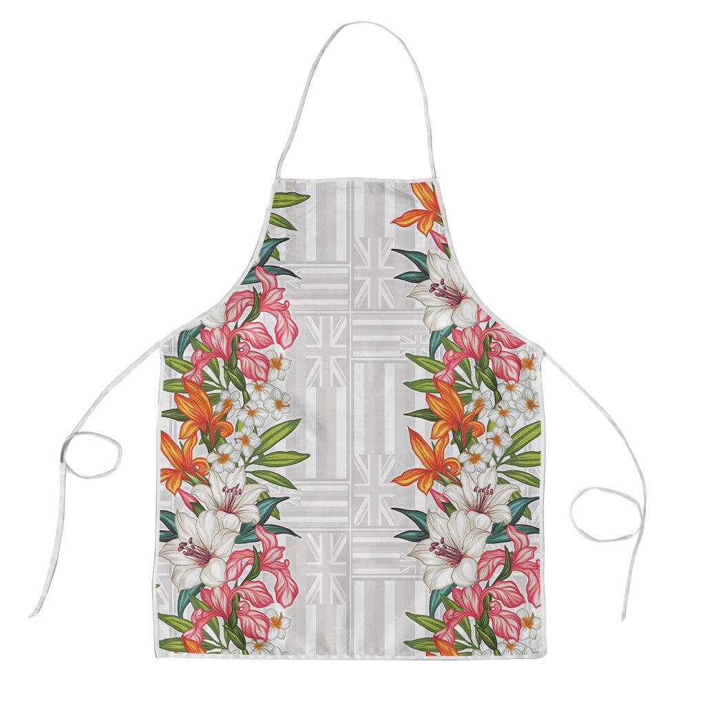 Hawaii Tropical Twist Lei Apron Hawaiian Flag Motif