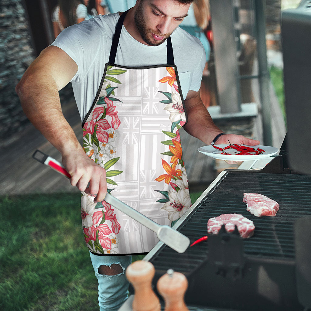 Hawaii Tropical Twist Lei Apron Hawaiian Flag Motif