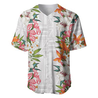 Hawaii Tropical Twist Lei Baseball Jersey Hawaiian Flag Motif