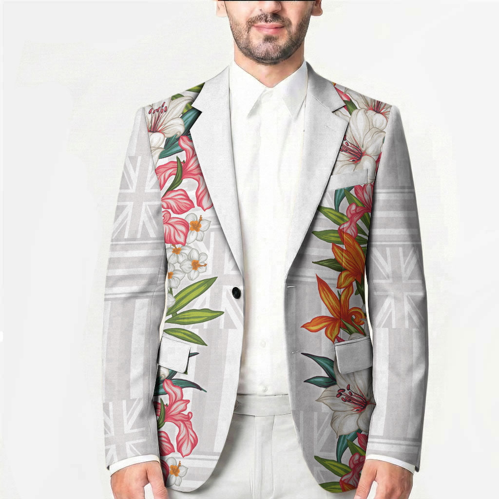 Hawaii Tropical Twist Lei Blazer Hawaiian Flag Motif