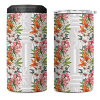 Hawaii Tropical Twist Lei 4 in 1 Can Cooler Tumbler Hawaiian Flag Motif