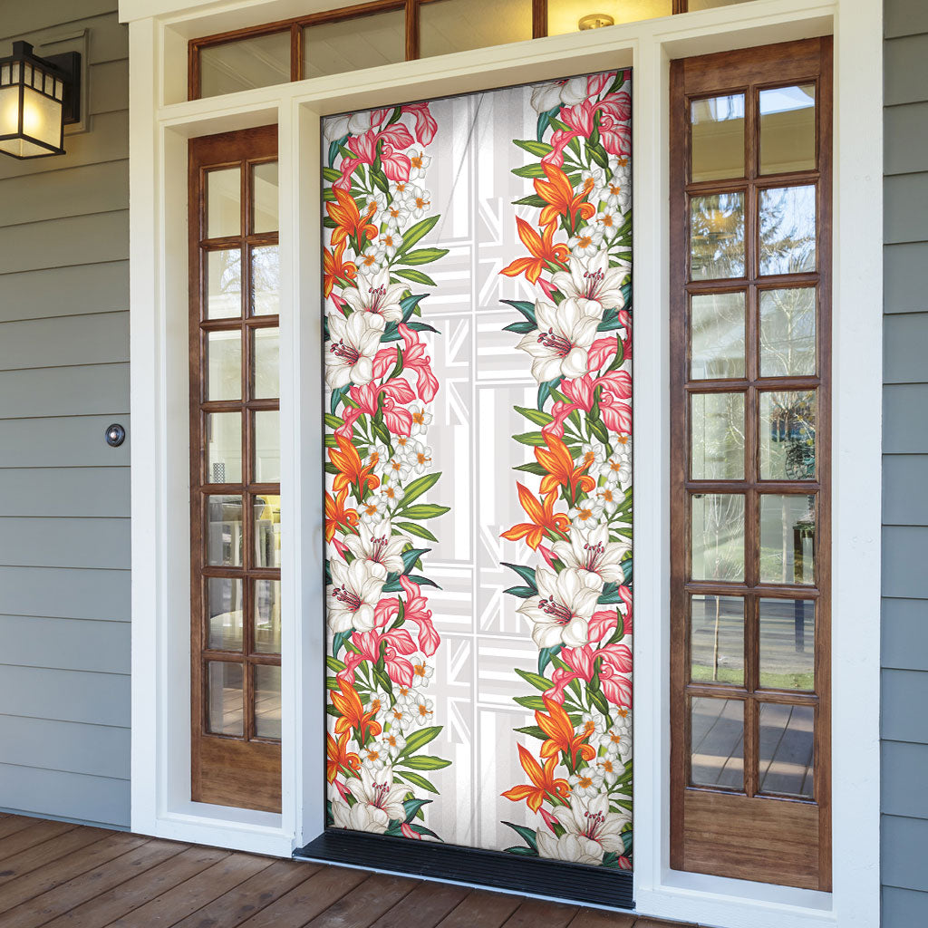 Hawaii Tropical Twist Lei Door Cover Hawaiian Flag Motif