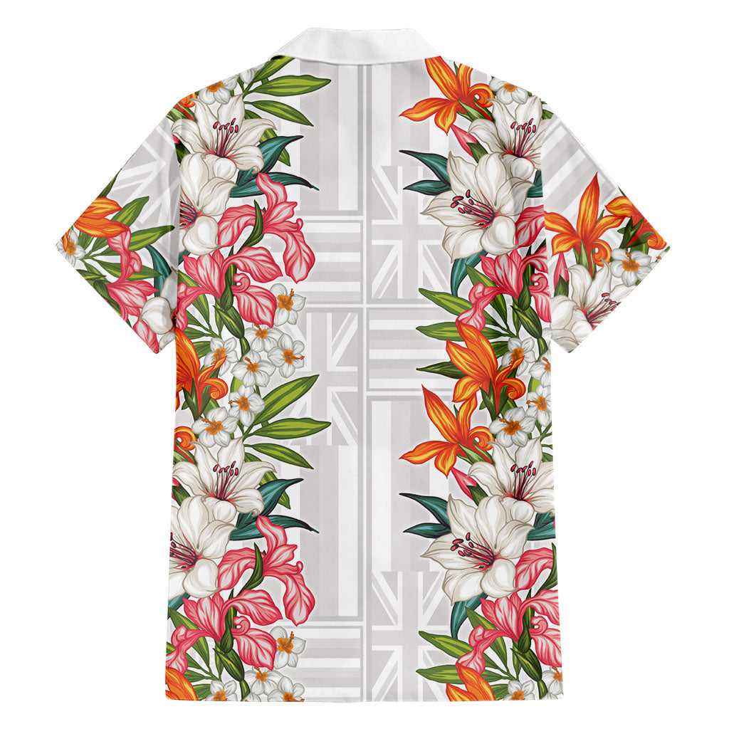 Hawaii Tropical Twist Lei Family Matching Off Shoulder Maxi Dress and Hawaiian Shirt Hawaiian Flag Motif