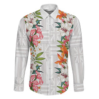 Hawaii Tropical Twist Lei Family Matching Off Shoulder Short Dress and Hawaiian Shirt Hawaiian Flag Motif
