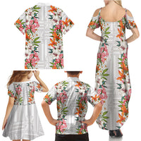 Hawaii Tropical Twist Lei Family Matching Summer Maxi Dress and Hawaiian Shirt Hawaiian Flag Motif