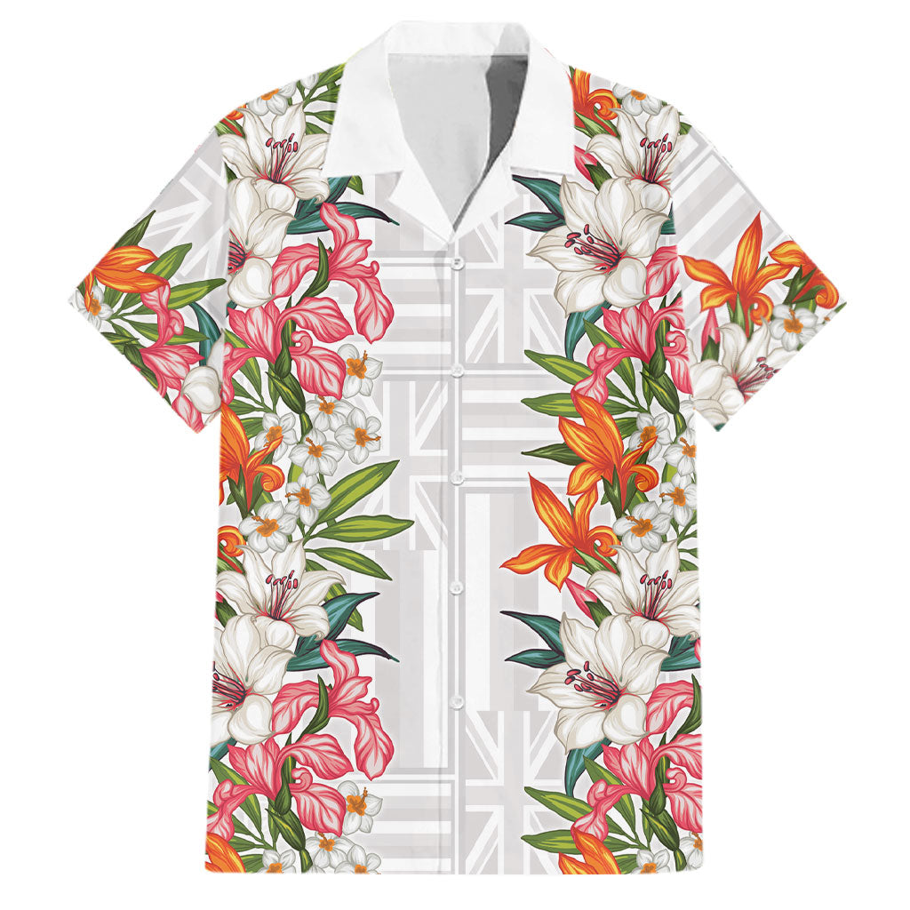 Hawaii Tropical Twist Lei Family Matching Tank Maxi Dress and Hawaiian Shirt Hawaiian Flag Motif