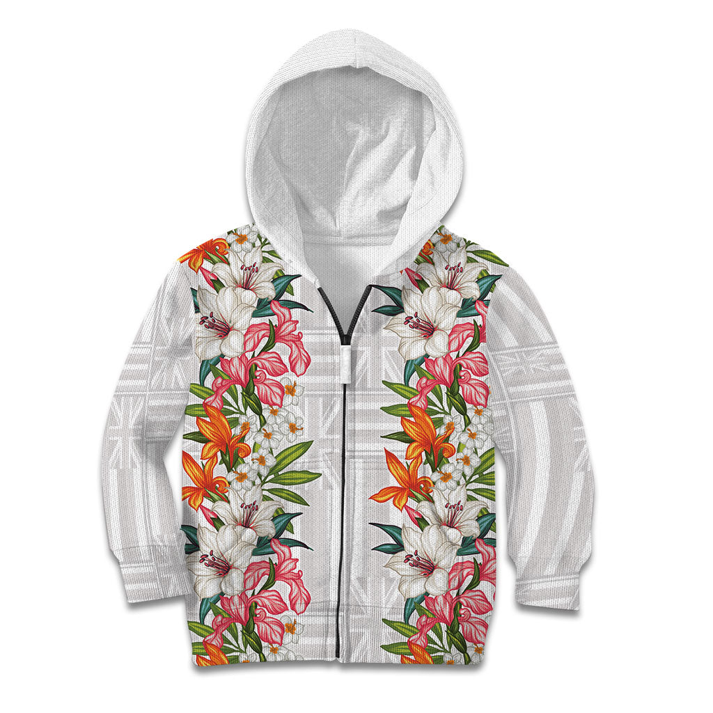 Hawaii Tropical Twist Lei Kid Hoodie Hawaiian Flag Motif