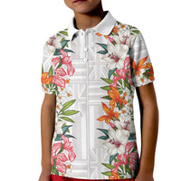 Hawaii Tropical Twist Lei Kid Polo Shirt Hawaiian Flag Motif
