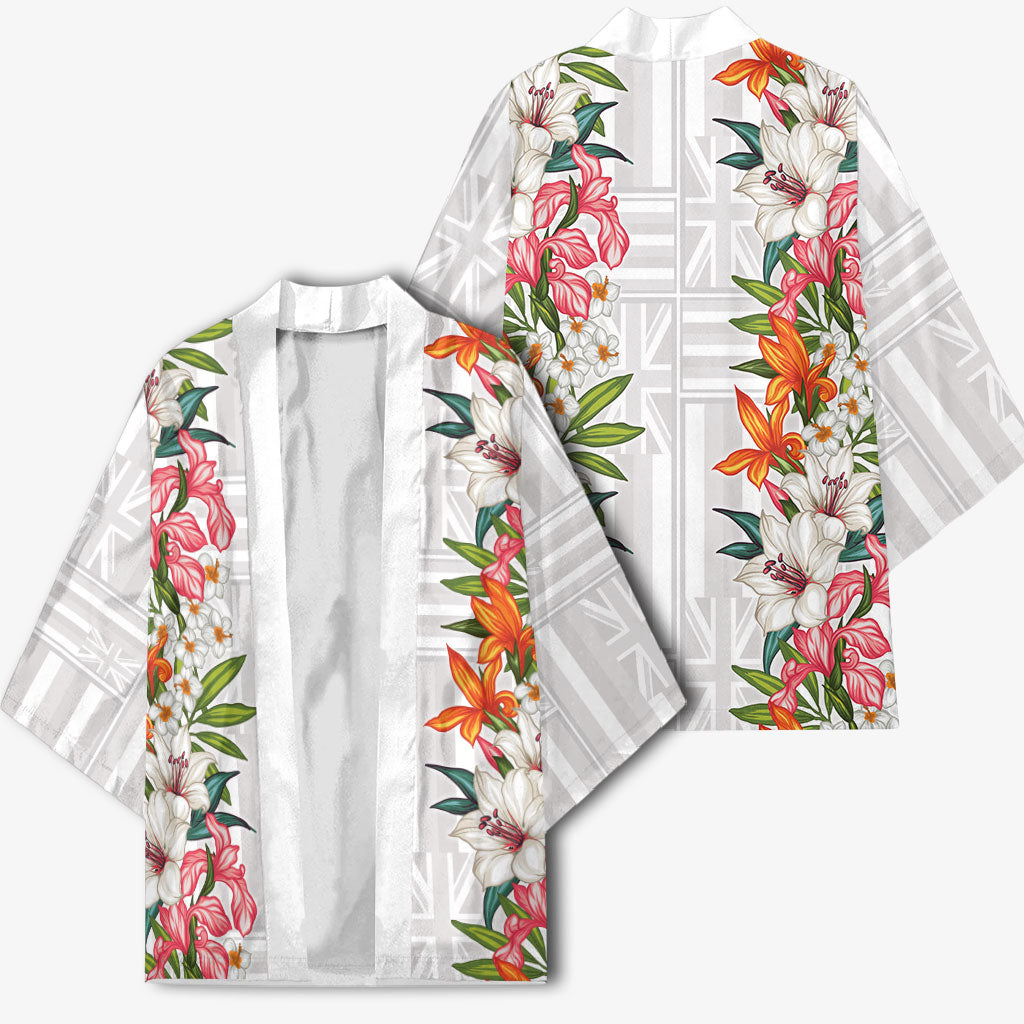 Hawaii Tropical Twist Lei Kimono Hawaiian Flag Motif