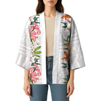 Hawaii Tropical Twist Lei Kimono Hawaiian Flag Motif