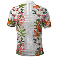 Hawaii Tropical Twist Lei Polo Shirt Hawaiian Flag Motif