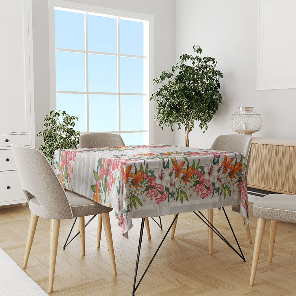 Hawaii Tropical Twist Lei Tablecloth Hawaiian Flag Motif