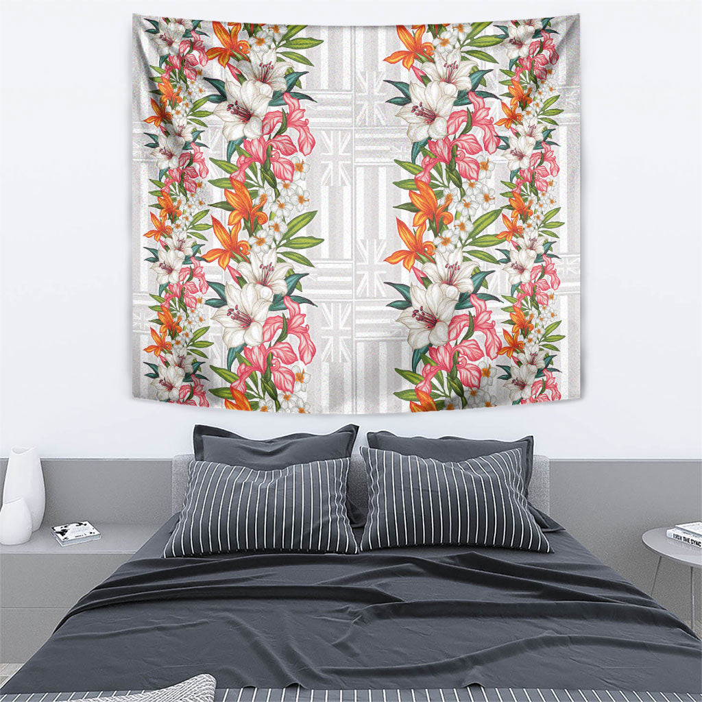 Hawaii Tropical Twist Lei Tapestry Hawaiian Flag Motif