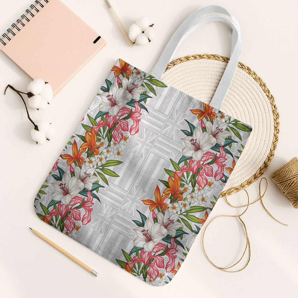 Hawaii Tropical Twist Lei Tote Bag Hawaiian Flag Motif