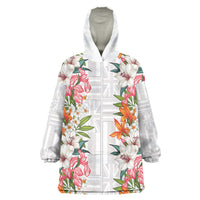 Hawaii Tropical Twist Lei Wearable Blanket Hoodie Hawaiian Flag Motif
