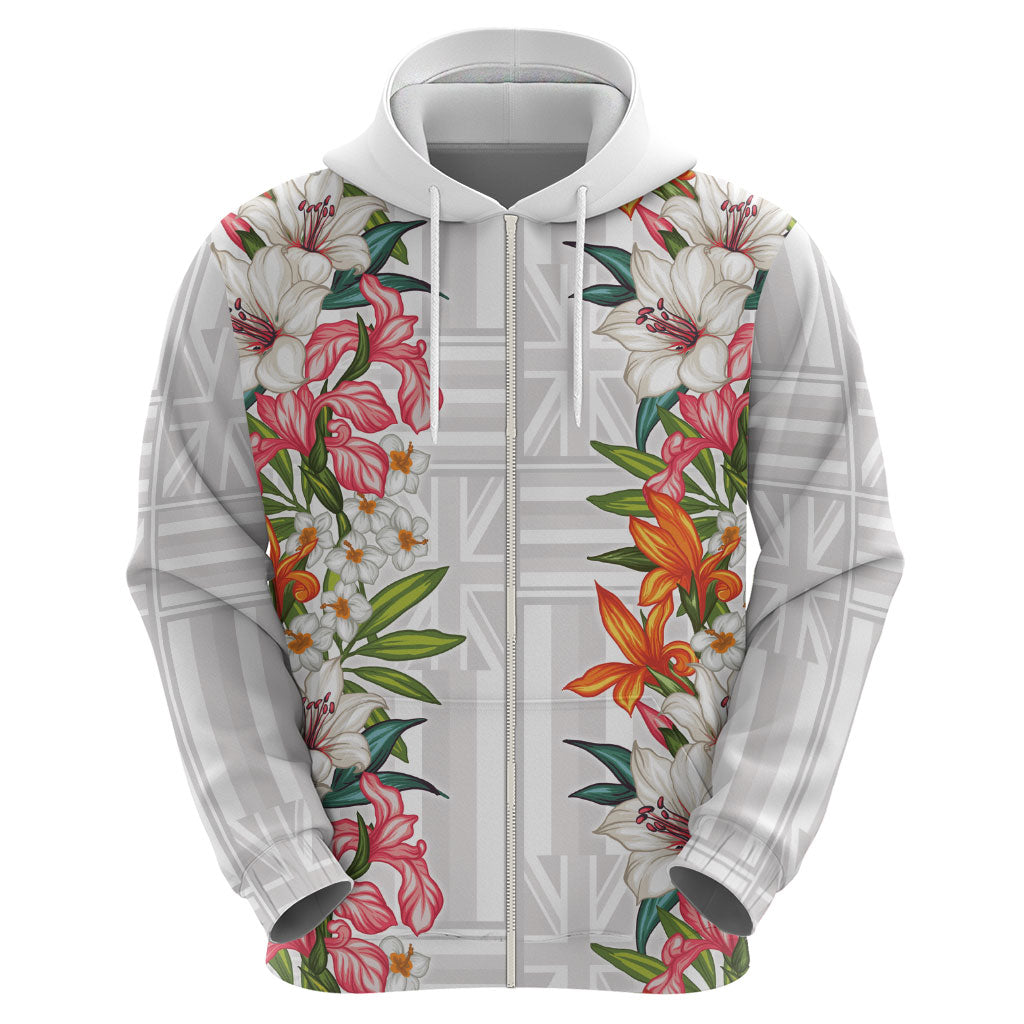 Hawaii Tropical Twist Lei Zip Hoodie Hawaiian Flag Motif