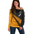 Australia Wallabies and Aotearoa Rugby Off Shoulder Sweater Kangaroo Black Fern Maori Gold Vibe LT9 Women Gold - Polynesian Pride