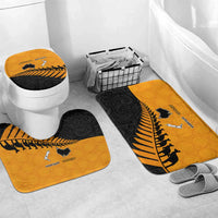 Australia New Zealand Rugby Bathroom Set Gold Aboriginal Wallabies and Maori Black Fern - Polynesian Pride