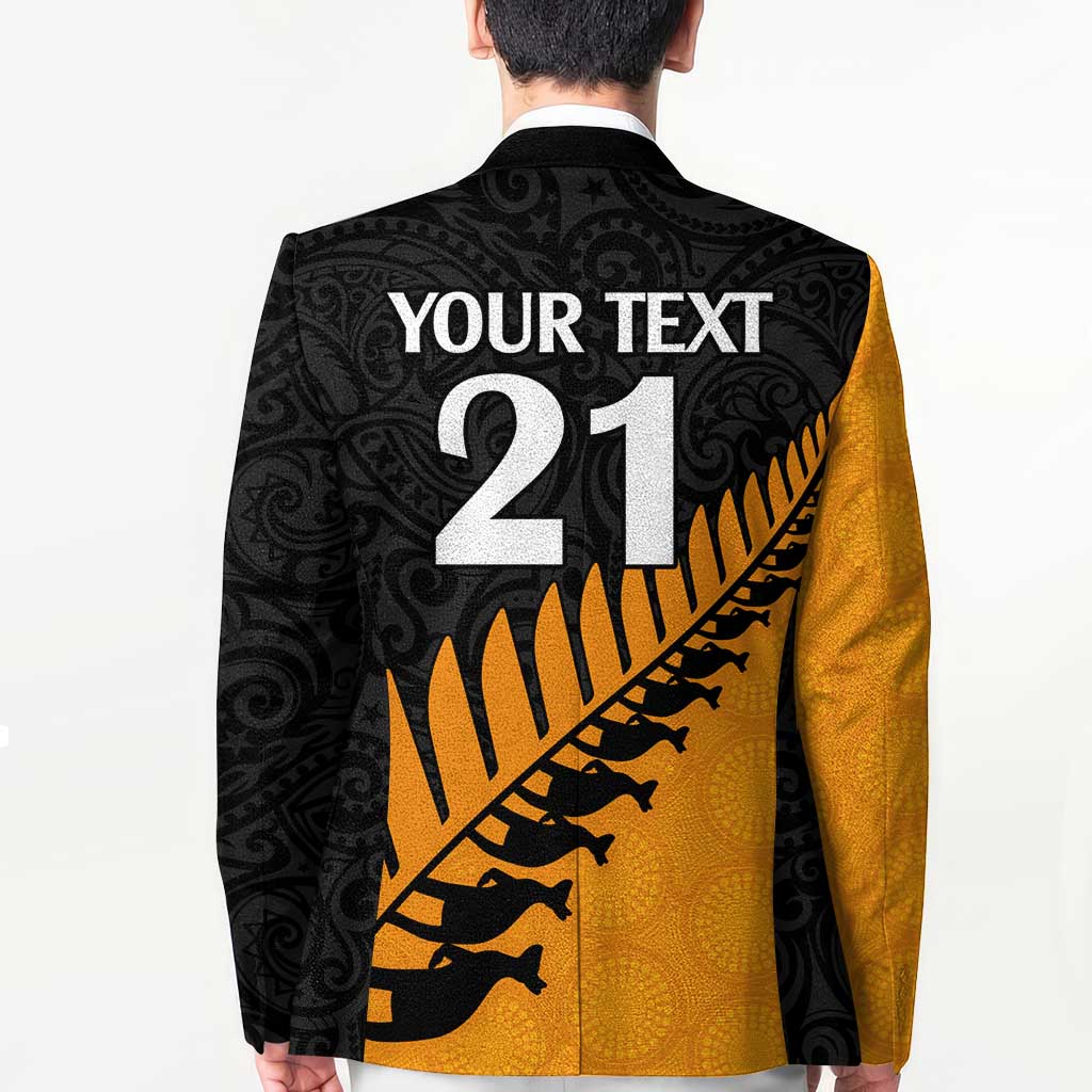 Australia New Zealand Rugby Blazer Gold Aboriginal Wallabies and Maori Black Fern - Polynesian Pride