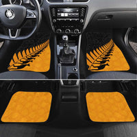 Australia New Zealand Rugby Car Mats Gold Aboriginal Wallabies and Maori Black Fern - Polynesian Pride
