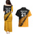 Custom Australia Wallabies and Aotearoa Rugby Couples Matching Puletasi Dress and Hawaiian Shirt Kangaroo Black Fern Maori Gold Vibe LT9 - Polynesian Pride
