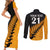 Custom Australia Wallabies and Aotearoa Rugby Couples Matching Short Sleeve Bodycon Dress and Long Sleeve Button Shirts Kangaroo Black Fern Maori Gold Vibe LT9 - Polynesian Pride