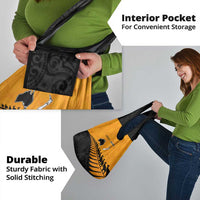 Australia New Zealand Rugby Grocery Bag Gold Aboriginal Wallabies and Maori Black Fern - Polynesian Pride