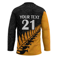 Australia New Zealand Rugby Hockey Jersey Gold Aboriginal Wallabies and Maori Black Fern - Polynesian Pride