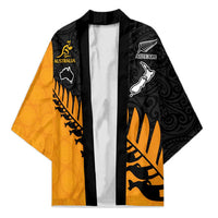 Australia New Zealand Rugby Kimono Gold Aboriginal Wallabies and Maori Black Fern - Polynesian Pride