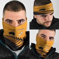 Australia New Zealand Rugby Neck Gaiter Gold Aboriginal Wallabies and Maori Black Fern LT9