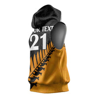 Australia New Zealand Rugby Sleeveless Hoodie Gold Aboriginal Wallabies and Maori Black Fern - Polynesian Pride