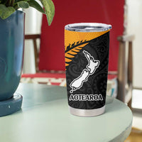 Australia New Zealand Rugby Tumbler Cup Gold Aboriginal Wallabies and Maori Black Fern - Polynesian Pride
